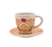 The Christmas Gift Co. Santa & Friends Ceramic Gingerbread Teacup & Saucer The Christmas Gift Co. Multicolor