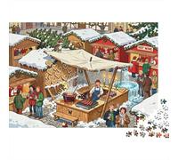 The Christmas Market Stall Domino Collapse Wooden Jigsaw Puzzle Waterproof 1000 Piece Puzzles for Adults Colourful Educational Games