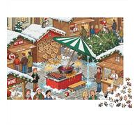 The Christmas Market Stall Domino Collapse Wooden Jigsaw Puzzle Waterproof 1000 Piece Puzzles for Adults Challenging And Brainteasing Educational Games