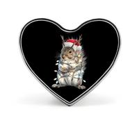 The Christmas Mouse in Trouble Heart Metal Brooches 1 Inch Memorial Badges Exquisite Decorations Pins for Clothing