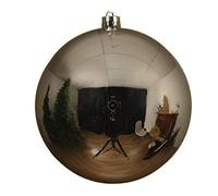 The Christmas tree with shiny silver balls, 140 mm in diameter made of plastic