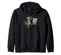The Christmas Wonder Dinosaur Xmas Tree Rex Zip Hoodie