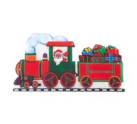 The Christmas Workshop 70460 LED Santa Train Window Light / Metallic Silhouette Light / Indoor Christmas Decoration / Battery Operated / 24 x 45cm