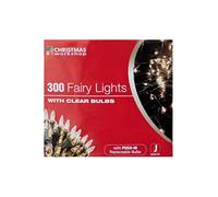 The Christmas Workshop 300 Shadeless Clear Fairy Lights ~ Mains Operated ~ Indoor, Home ~ Warm White Static LED ~ 75730
