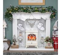 The Christmas Workshop 6ft Artificial Garland with 30 Warm White LED Lights | 6 Pinecones, 180 Leaf Tips, 6-Hour Timer, Indoor Christmas Decoration for Mantelpiece, Staircase and Windowsill