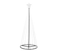 The Christmas Workshop 6FT Outdoor Cone Trees | 573 Individual Micro LED Lights | Light-Up Star Tree Topper | Transformer Included For Indoor Use | Animated Light Display (Bright White)