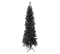 The Christmas Workshop 6Ft Slim Black Artificial Christmas Tree - Includes Stand - 560 Tips