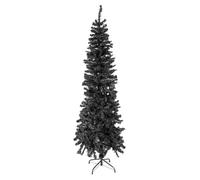 The Christmas Workshop 70630 6ft Slimline Black Artificial Indoor Decoration | Includes Metal Christmas Tree Stand | 560 Tips
