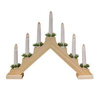 The Christmas Workshop 70730 Wooden Christmas Candle Bridge Pine Wood Finish Christmas Lights and Decorations 40cm x 32cm x 5cm Mains Powered