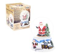 Christmas Workshop Wind Up Musical Santa Snowglobe