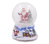 The Christmas Workshop 70779 Musical Santa Snow Globe/Indoor Festive Decoration/Wind Up & Play / 10.5cm x 10.5cm x 14cm