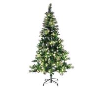 The Christmas Workshop 70809 6ft Pre-Lit Snow Tipped LED Christmas Tree | Artificial Indoor Decoration | 560 Hanging Spaces & 180 LEDs | 8 Separate Light Functions | Includes Folding Metal Stand