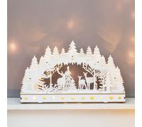 The Christmas Workshop Light Up Wooden Festive Scenes/Indoor Christmas Decorations/Warm White LEDs/Hand Crafted (Winter Forest Scene)