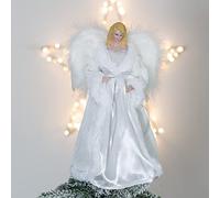 The Christmas Workshop 12" White Tree Top Angel, White