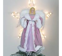 Christmas Workshop 12" Pink & White Dress Tree Top Angel