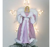 The Christmas Workshop 71109 Angel Tree Topper With Pink And White Dress