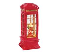 The Christmas Workshop 71630 LED Santa Inside A Phone Box Indoor Christmas Decoration / 2 x Warm White LED Lights/Battery Operated / 10.5cm x 10.5cm x 26.5cm