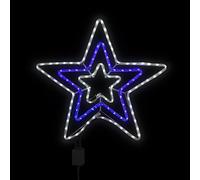 The Christmas Workshop 72590 Bright Star Christmas Window Light | Indoor or Outdoor Christmas Decorations | 120 Blue and White LED Lights | Mains Operated | 72cm x 70cm