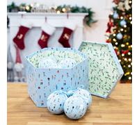 The Christmas Workshop 72639 Set Of 14 Blue Coloured Ice Skating Design Christmas Baubles