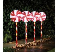The Christmas Workshop 73199 Set Of 4 Lollipop Path Lights