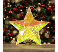 The Christmas Workshop 73729 3D Iridescent Star Light/Bright White LED Christmas Light / 35cm Diameter / 6 Hour Timer Function/Battery Powered