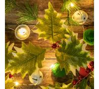 The Christmas Workshop 73999 20 Micro LED Pom Pom String Lights/Battery Operated Christmas Lights/Red, Green & White Colours/Warm White LEDs