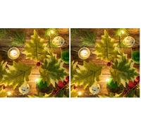 The Christmas Workshop 73999 20 Micro LED Pom Pom String Lights/Battery Operated Christmas Lights/Red, Green & White Colours/Warm White LEDs (Pack of 2)