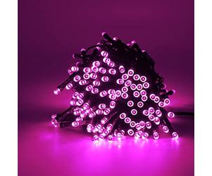 The Christmas Workshop 75030 100 Pink LED Chaser Christmas Lights/Indoor or Outdoor Fairy Lights / 6.9 Metres / 8 Light Modes/Great for Christmas, Weddings & Gardens