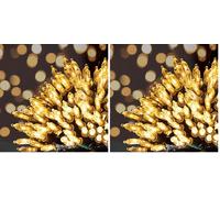 The Christmas Workshop 75220 100 Warm White Christmas Tree Lights/Static Decorative LED Fairy Lights / 12.9m Length/Indoor & Outdoor Christmas Decorations (Pack of 2)