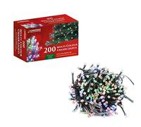 The Christmas Workshop 77490 200 Multi-Coloured LED Chaser Christmas Lights / Indoor or Outdoor Fairy Lights / 13.9 Metres / 8 Light Modes / Great For Christmas, Weddings & Gardens B000WVCZ6E