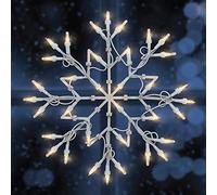 The Christmas Workshop 77700 White Snowflake Christmas Light / 35 Warm White LED Lights/Indoor Christmas Decorations/Timer Mode/Battery Operated / 33cm x 33cm x 1.5cm