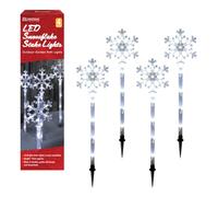 The Christmas Workshop 78630 4 x 10 LED Snowflake Stake Lights - White