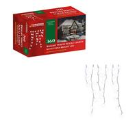 The Christmas Workshop 78640 360 LED Bright White Icicle Christmas Lights - 8 Modes, Indoor/Outdoor