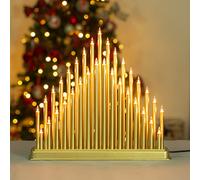 The Christmas Workshop 78699 Champagne Gold Illuminated Candle Bridge / 33 Warm White Lights/Replaceable Bulbs/Indoor Christmas Decoration / 33cm x 36cm x 7.7cm / Mains Powered