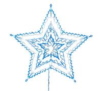 The Christmas Workshop 80640 Blue & White Star Christmas Light / 35 LED Lights/Mains Operated Christmas Decorations / 54cm x 54cm x 1.5cm