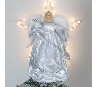 The Christmas Workshop 83960 Angel Tree Topper With Silver Dress