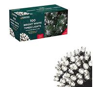 The Christmas Workshop Bright White Timer Lights/Battery Operated with 8 Light Modes/Indoor or Outdoor Home Decorations (100)