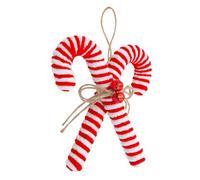 The Christmas Workshop Candy Cane Christmas Tree Decorations with Hanging Loop/Red and White Festive Ornaments (20cm Crossed Candy Cane)