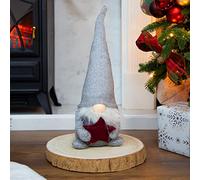The Christmas Workshop Felt Gnome Ornament/Festive Collectable Gonk/Woolen Decoration and Sizes (Grey Seated)