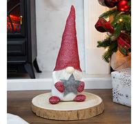 The Christmas Workshop Felt Gnome Ornament/Festive Collectable Gonk/Woolen Decoration and Sizes (White & Red Seated)