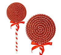 The Christmas Workshop Festive Stem Decoration/Red and White Candy Cane or Santa Hat Design with Bow/Christmas Novelty Decoration (Candy Cane Swirl, 50 x 20 cm)