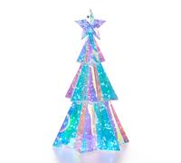The Christmas Workshop Iridescent Mini Christmas Tree/Cool White Christmas Lights/Indoor Christmas Decoration / 37 x 21.5cm Size (74129)
