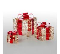 The Christmas Workshop Light-Up Gold & Red Gift Boxes