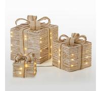 The Christmas Workshop Light-Up White & Beige Gift Boxes
