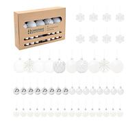 Christmas Workshop 50pk Shatterproof Baubles - White