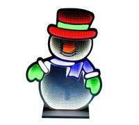 The Christmas Workshop Snowman Infinity Light - 60Cm Tall - Double Sided Multi Coloured Christmas Light -