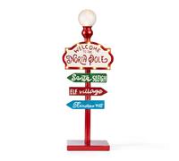 The Christmas Workshop Welcome to the North Pole LED Sign / 11 Warm White Lights/Battery Operated/Christmas Village Decoration / 60cm (74409)