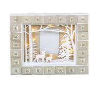 The Christmas Workshop Wooden Advent Calendars / 24 Boxes/Fill Your Own Reusable Festive Decoration/Nutcracker and Light Up Designs with Photo Display (Forest LED)