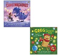 The Christmasaurus By Tom Fletcher & [Hardcover] Greg The Sausage Roll Santa's Little Helper By Mark And Roxanne Hoyle 2 Books Collection Set