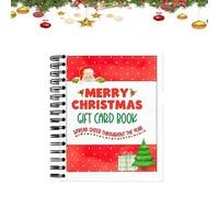 The ChristmasGift Card Book,30-Page Gift Card Holder Booklet with Mini Envelope Template,5x7 Inch Colorful Spiral Bound Merry Christmas C-ard Book,for Stocking Stuffer,Teacher,Friend